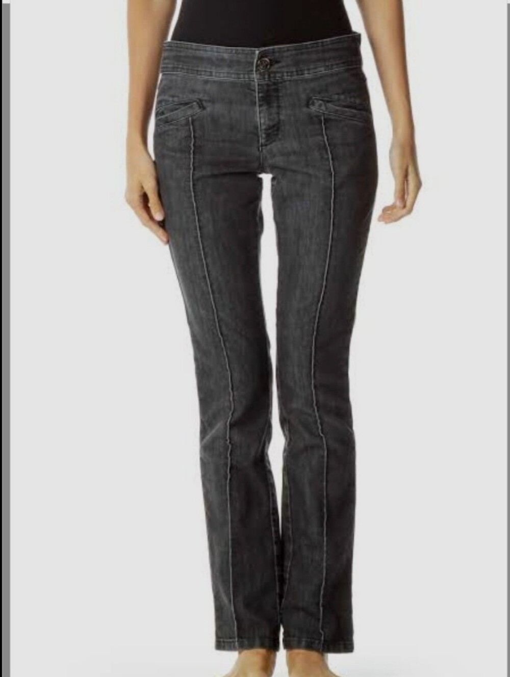 Daughters of Liberation Women's Straight Leg Jeans in Washed Charcoal